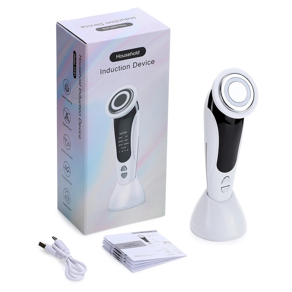 Veluz Sculpt, dispositivo facial 7 en 1 con su base de carga